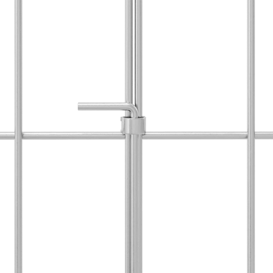 Tuin omheining met palen 24 pcs 95 x 30 cm Mesh Zilverkleurig