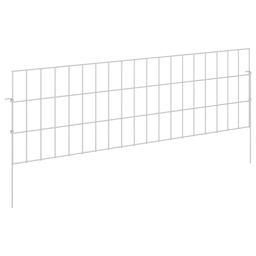 Tuin omheining met palen 24 pcs 95 x 30 cm Mesh Zilverkleurig