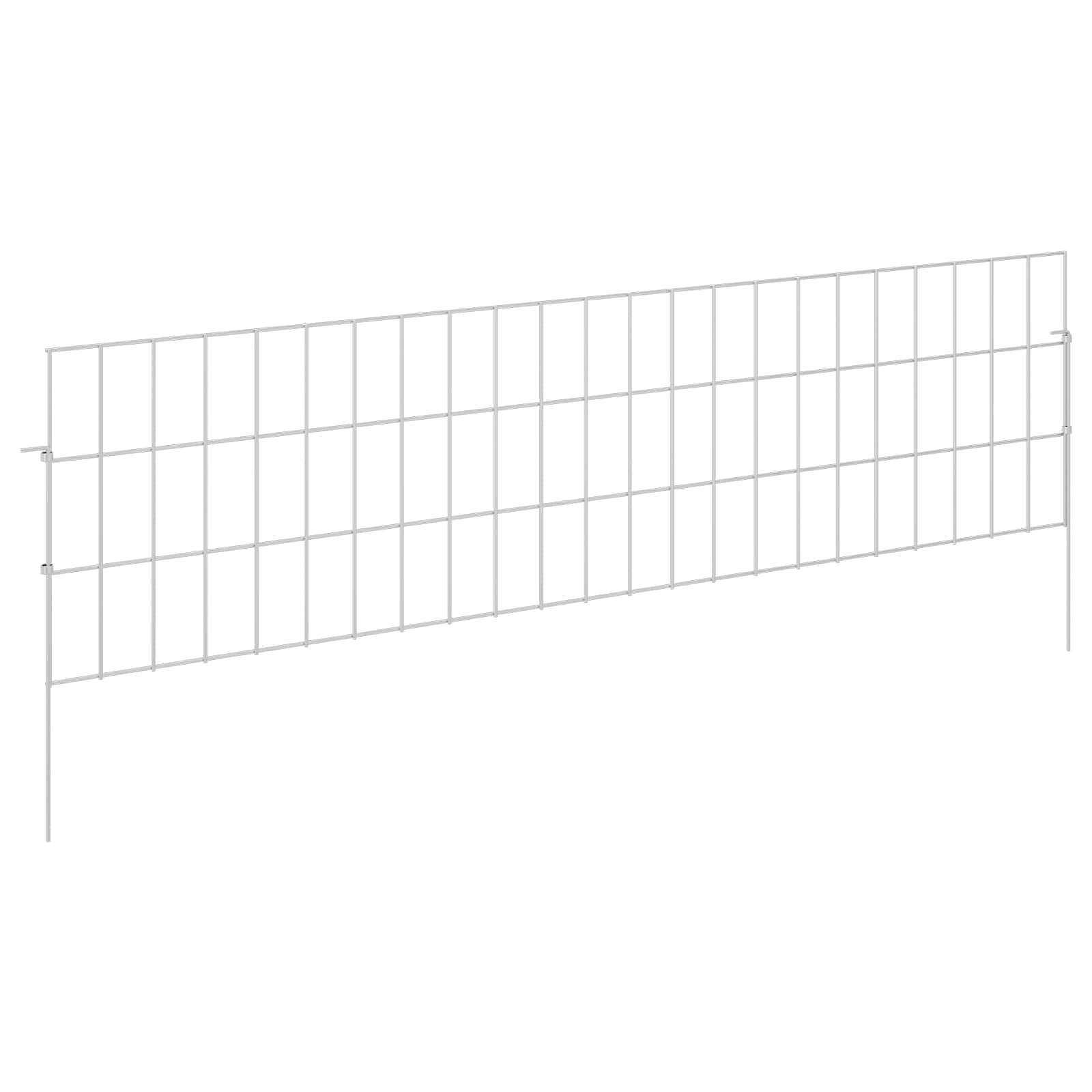 Tuin omheining met palen 12 pcs 115 x 30 cm Mesh Zilverkleurig