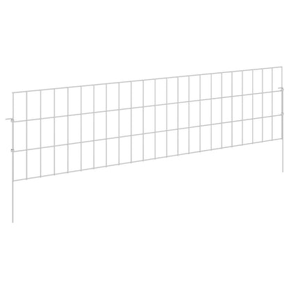 Tuin omheining met palen 12 pcs 115 x 30 cm Mesh Zilverkleurig