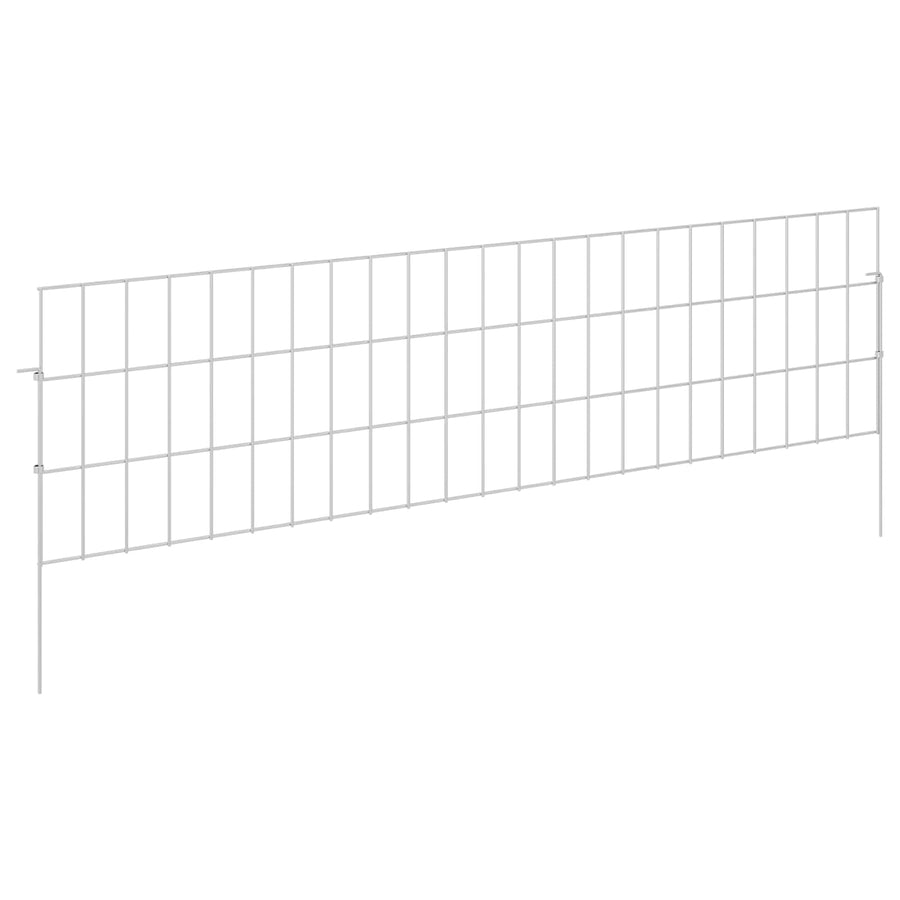 Tuin omheining met palen 12 pcs 115 x 30 cm Mesh Zilverkleurig