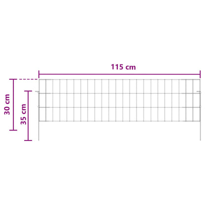 Tuin omheining met palen 12 pcs 115 x 30 cm Mesh Zilverkleurig