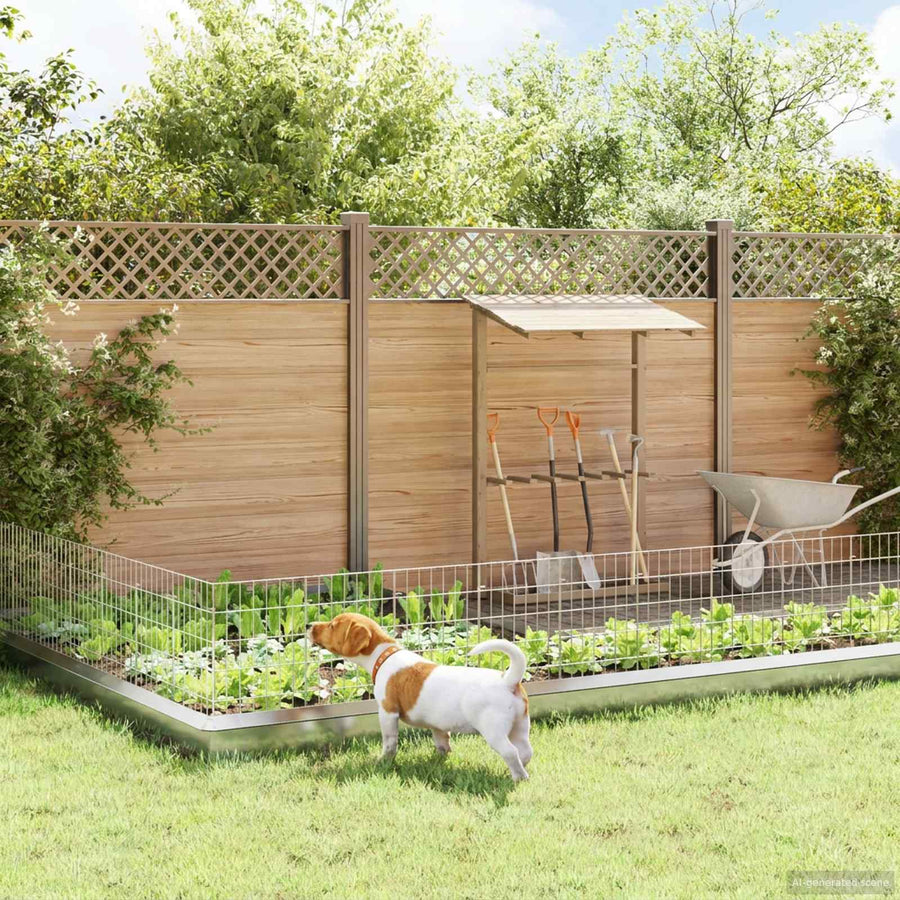Tuin omheining met palen 24 pcs 35 x 50 cm Mesh Zilverkleurig