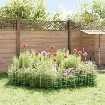 Tuin omheining met palen 24 pcs 35 x 50 cm Mesh Zilverkleurig