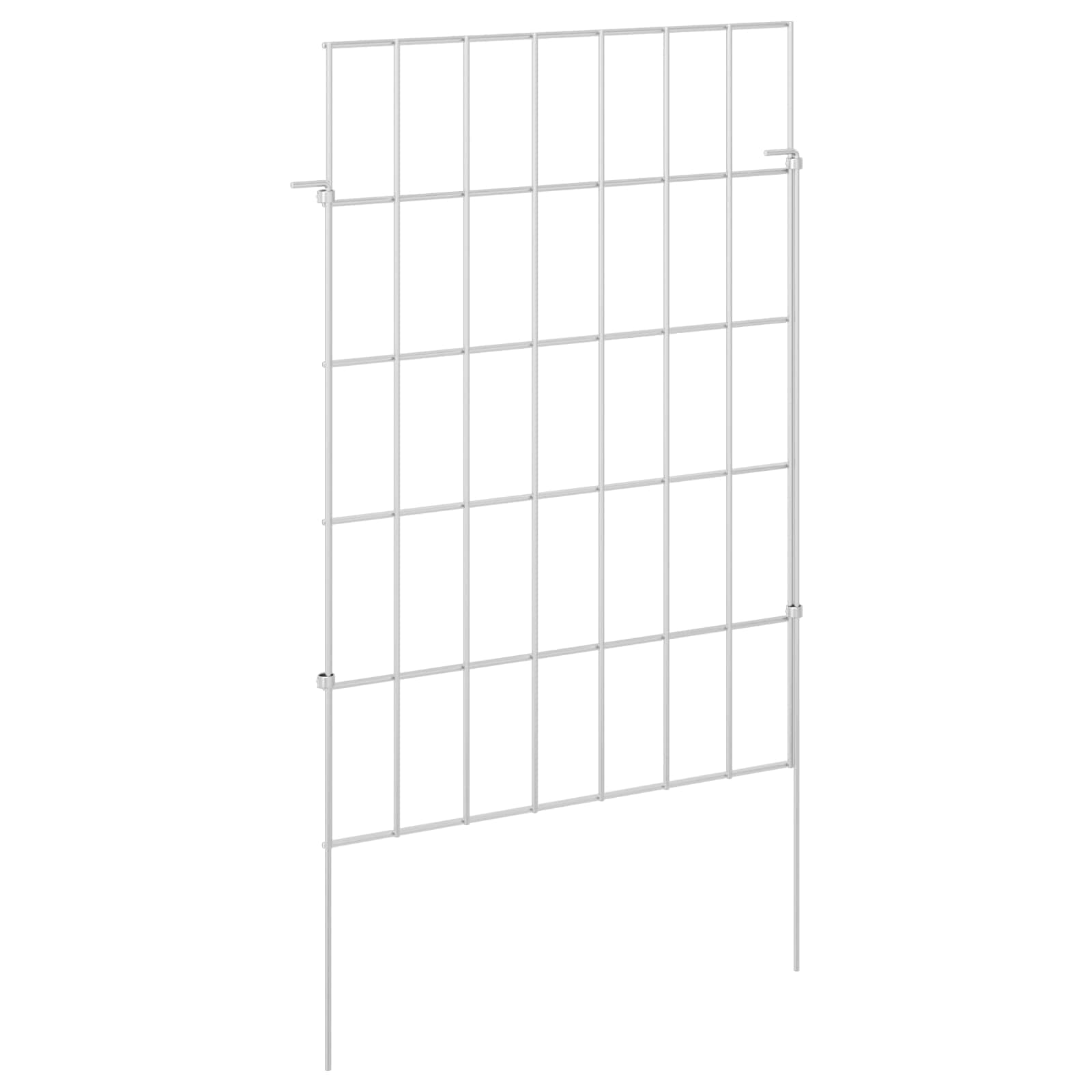 Tuin omheining met palen 24 pcs 35 x 50 cm Mesh Zilverkleurig
