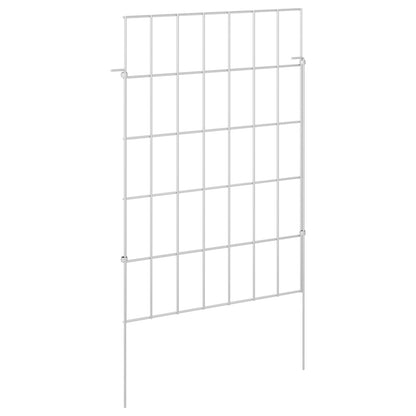 Tuin omheining met palen 24 pcs 35 x 50 cm Mesh Zilverkleurig
