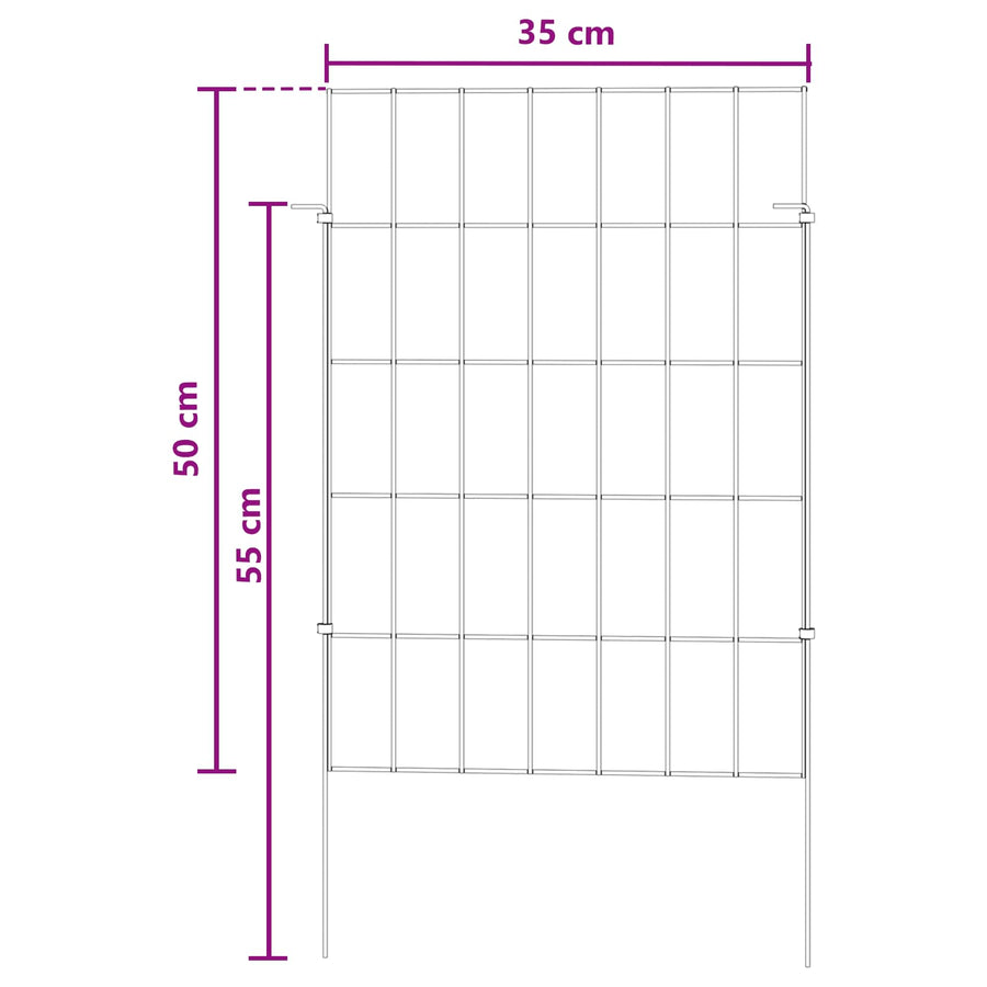 Tuin omheining met palen 48 pcs 35 x 50 cm Mesh Zilverkleurig
