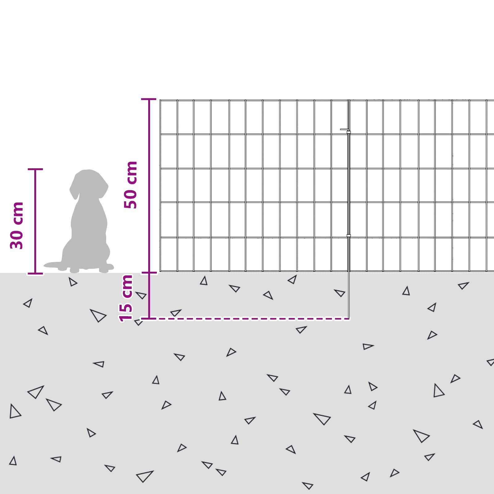 Tuin omheining met palen 12 pcs 55 x 50 cm Mesh Zilverkleurig
