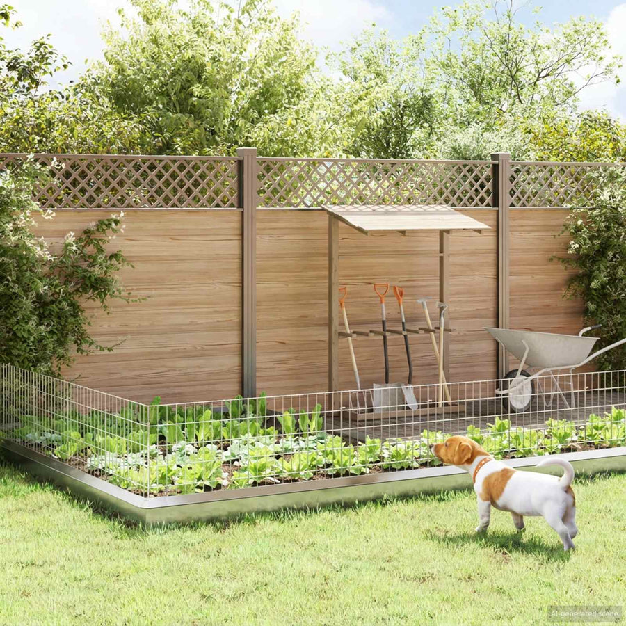 Tuin omheining met palen 24 pcs 55 x 50 cm Mesh Zilverkleurig
