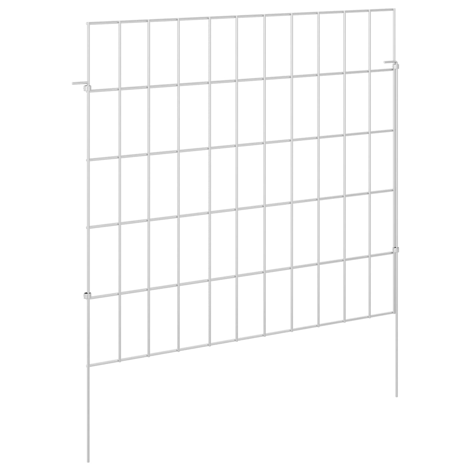 Tuin omheining met palen 24 pcs 55 x 50 cm Mesh Zilverkleurig