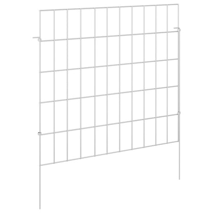 Tuin omheining met palen 24 pcs 55 x 50 cm Mesh Zilverkleurig