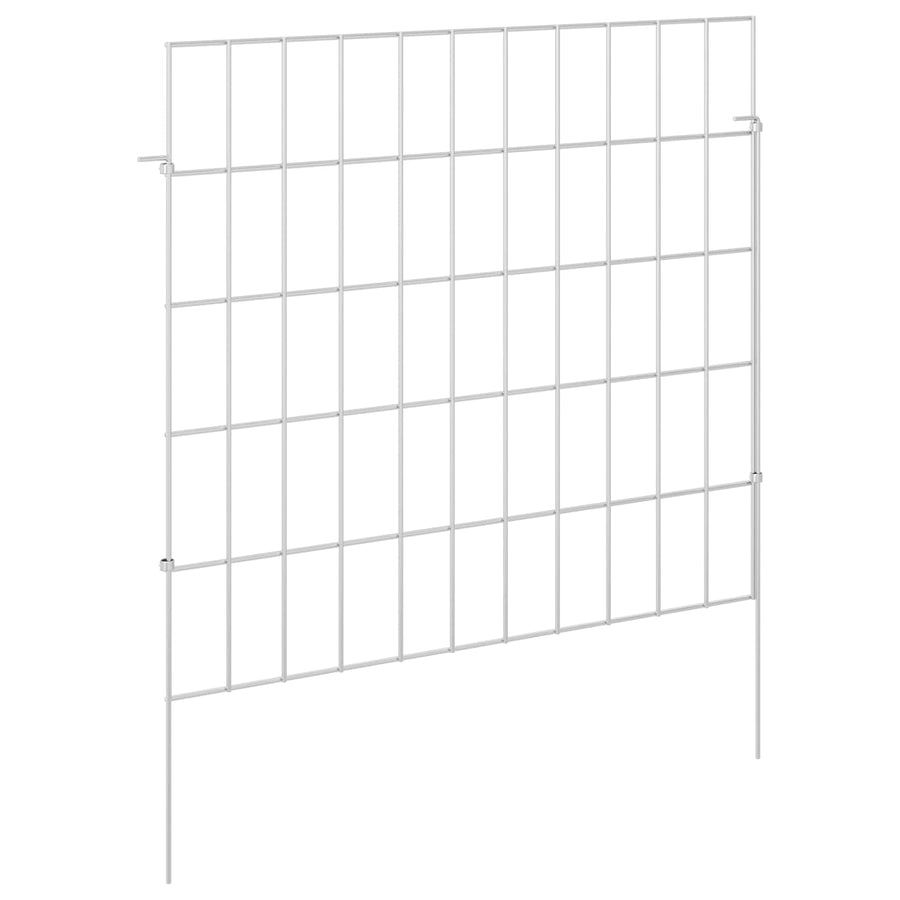 Tuin omheining met palen 24 pcs 55 x 50 cm Mesh Zilverkleurig