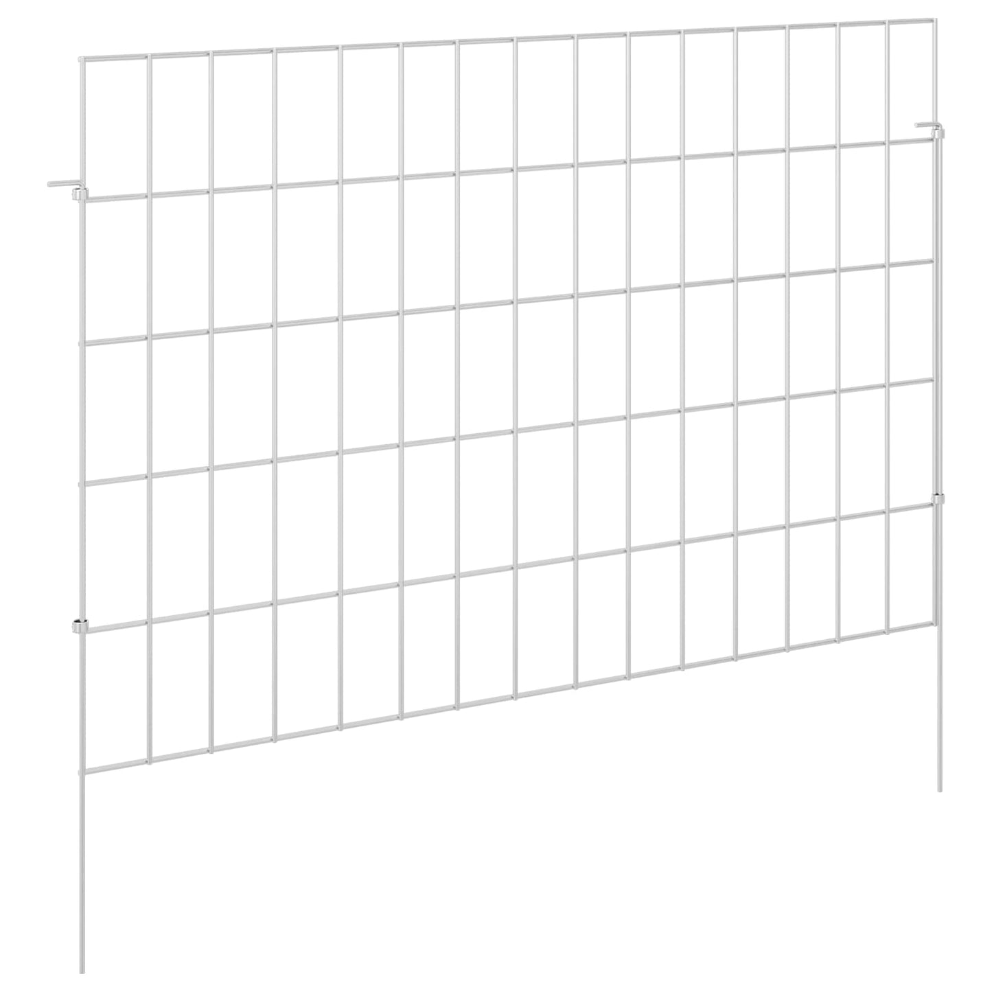 Tuin omheining met palen 12 pcs 75 x 50 cm Mesh Zilverkleurig