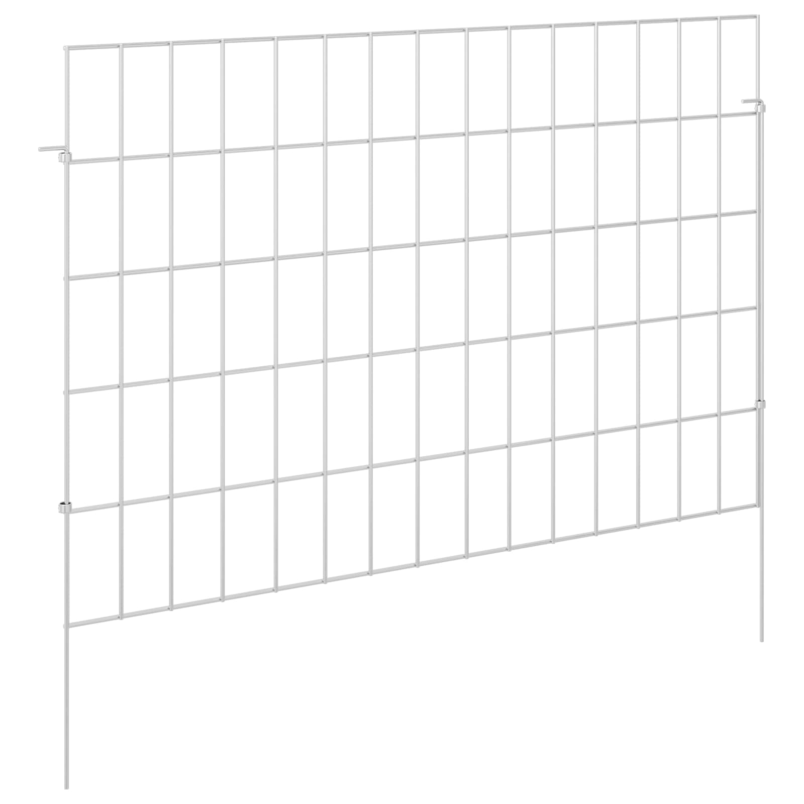 Tuin omheining met palen 12 pcs 75 x 50 cm Mesh Zilverkleurig