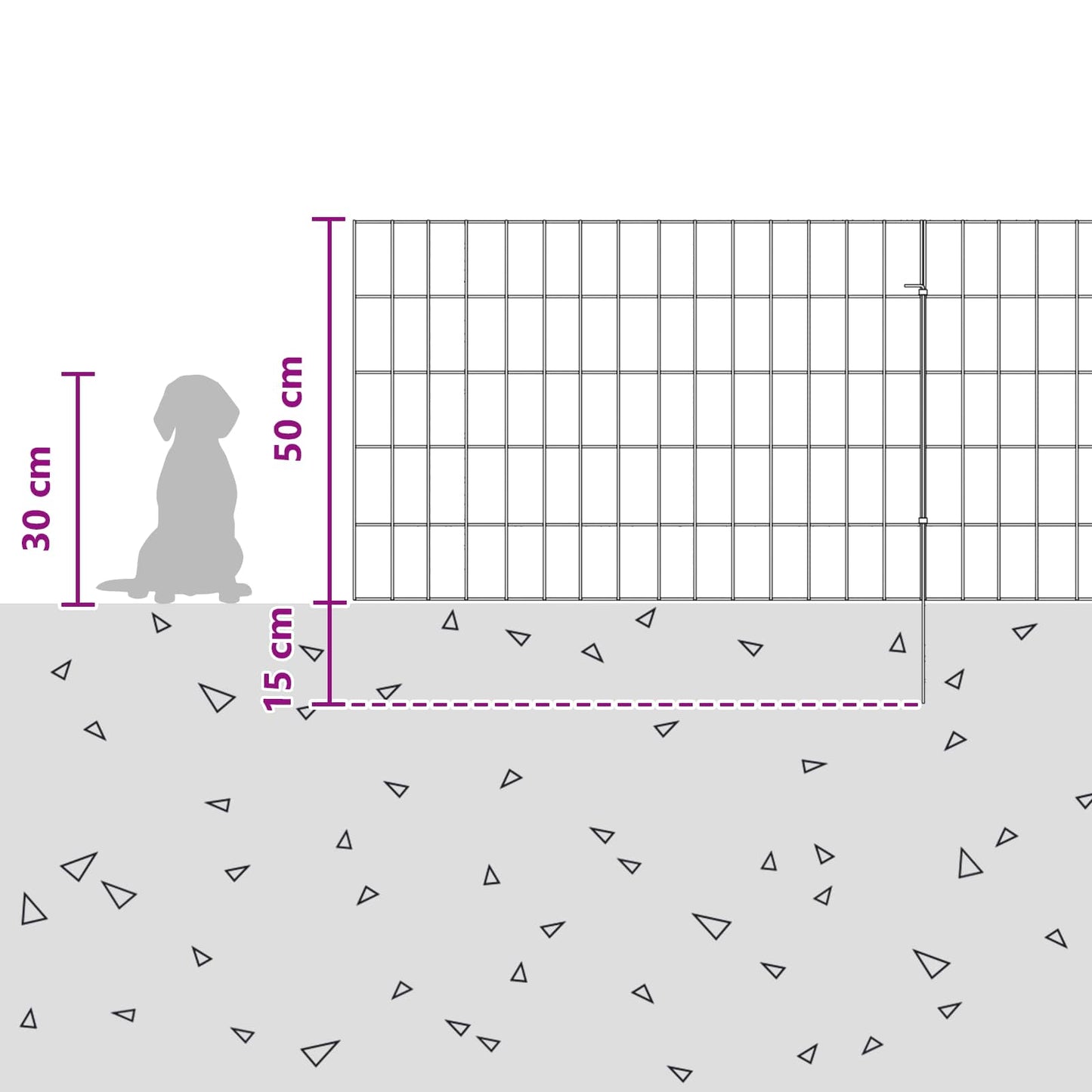 Tuin omheining met palen 12 pcs 75 x 50 cm Mesh Zilverkleurig