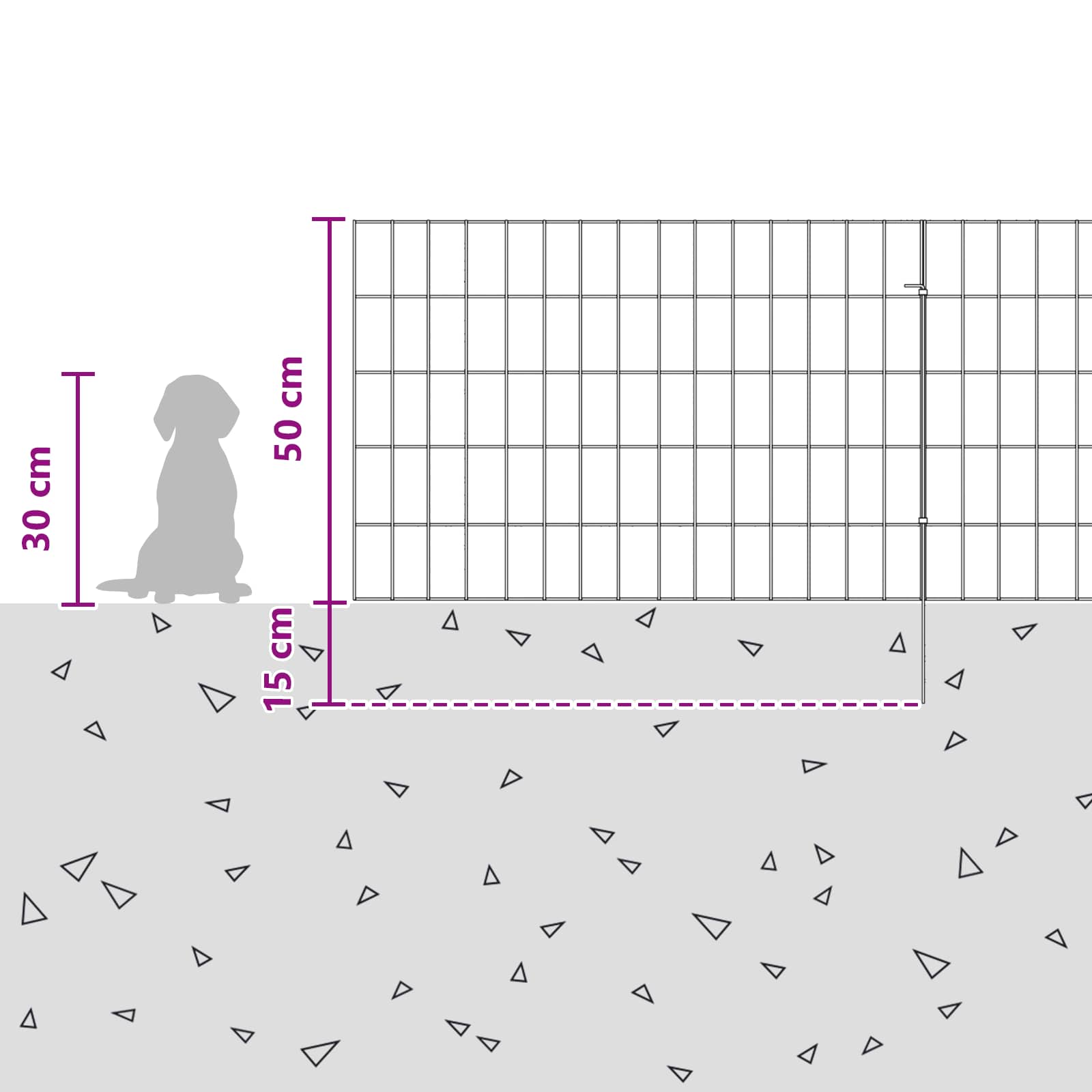 Tuin omheining met palen 12 pcs 75 x 50 cm Mesh Zilverkleurig