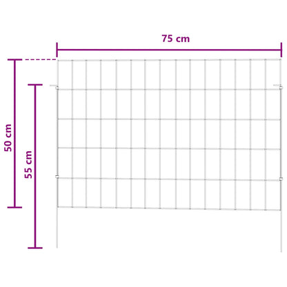 Tuin omheining met palen 12 pcs 75 x 50 cm Mesh Zilverkleurig