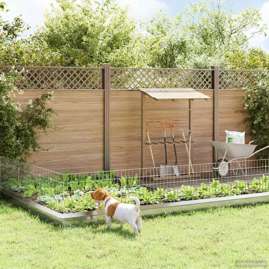 Tuin omheining met palen 24 pcs 75 x 50 cm Mesh Zilverkleurig
