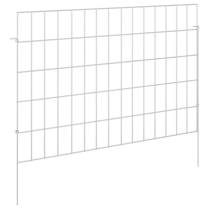 Tuin omheining met palen 24 pcs 75 x 50 cm Mesh Zilverkleurig