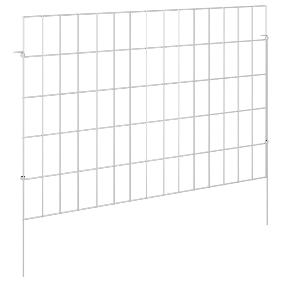 Tuin omheining met palen 24 pcs 75 x 50 cm Mesh Zilverkleurig