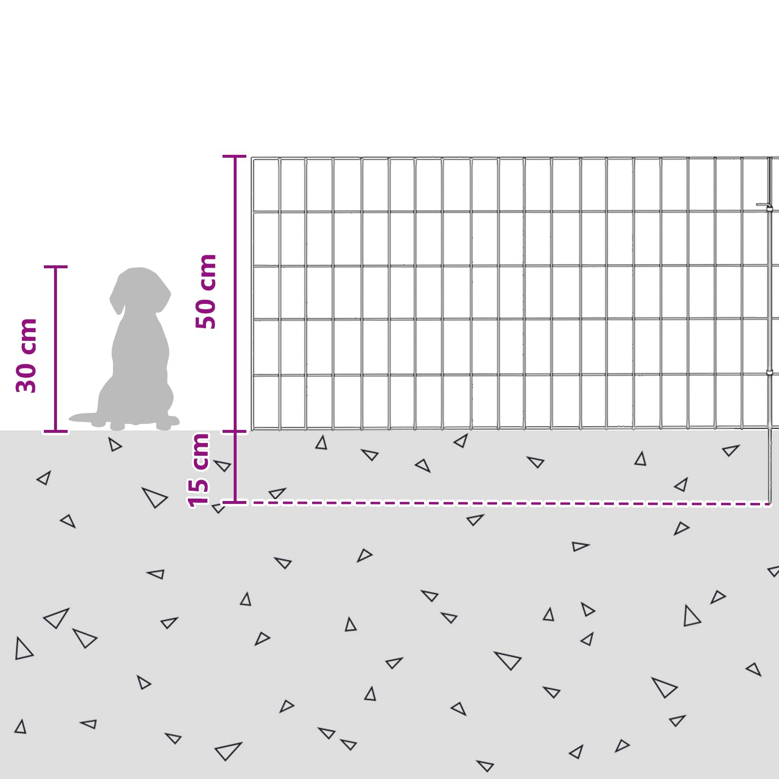 Tuin omheining met palen 12 pcs 95 x 50 cm Mesh Zilverkleurig