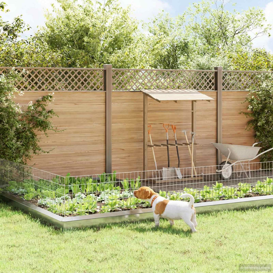 Tuin omheining met palen 24 pcs 95 x 50 cm Mesh Zilverkleurig