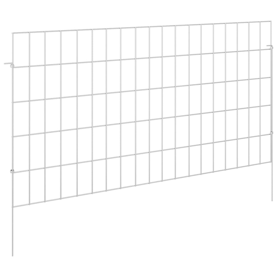 Tuin omheining met palen 24 pcs 95 x 50 cm Mesh Zilverkleurig