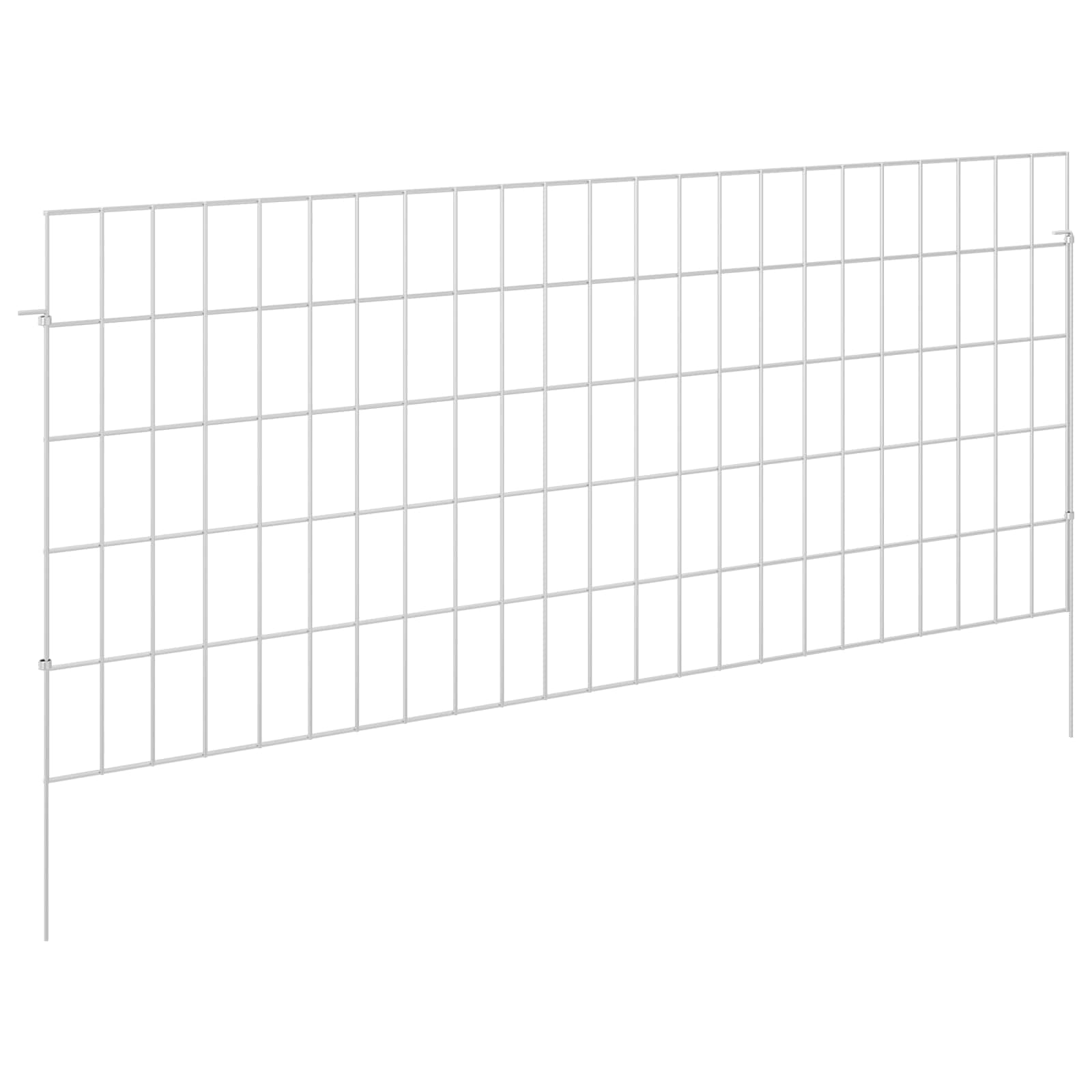 Tuin omheining met palen 12 pcs 115 x 50 cm Mesh Zilverkleurig