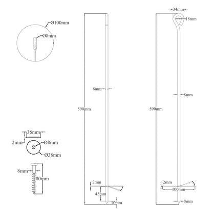 Aardeankers 6 pcs Zilverkleurig Ø10 x 60 cm
