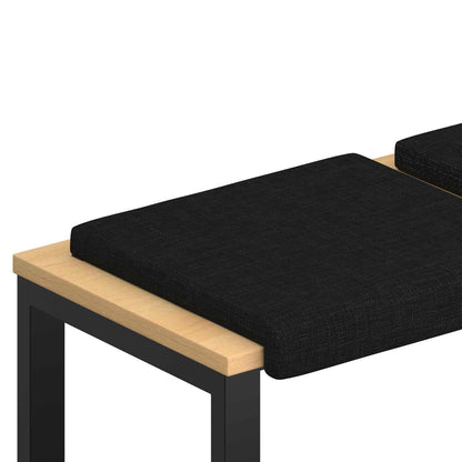 Bankkussen 2 st Stof Zwart Diepte 35 cm