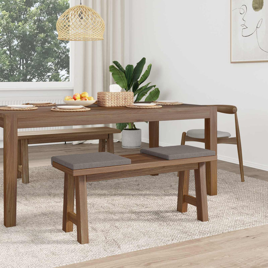 Bankkussen 2 st Stof Taupe Diepte 35 cm