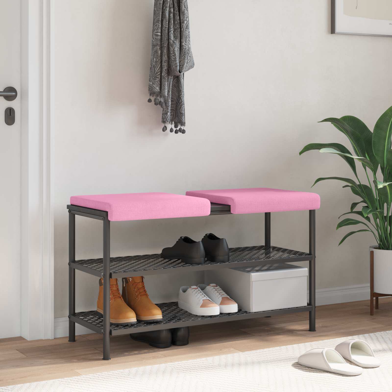 Bankkussen 2 st Stof Roze Diepte 35 cm