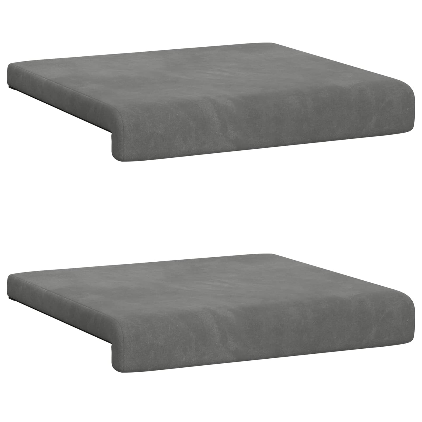 Bankkussen 2 st fluweel Donkergrijs Diepte 35 cm