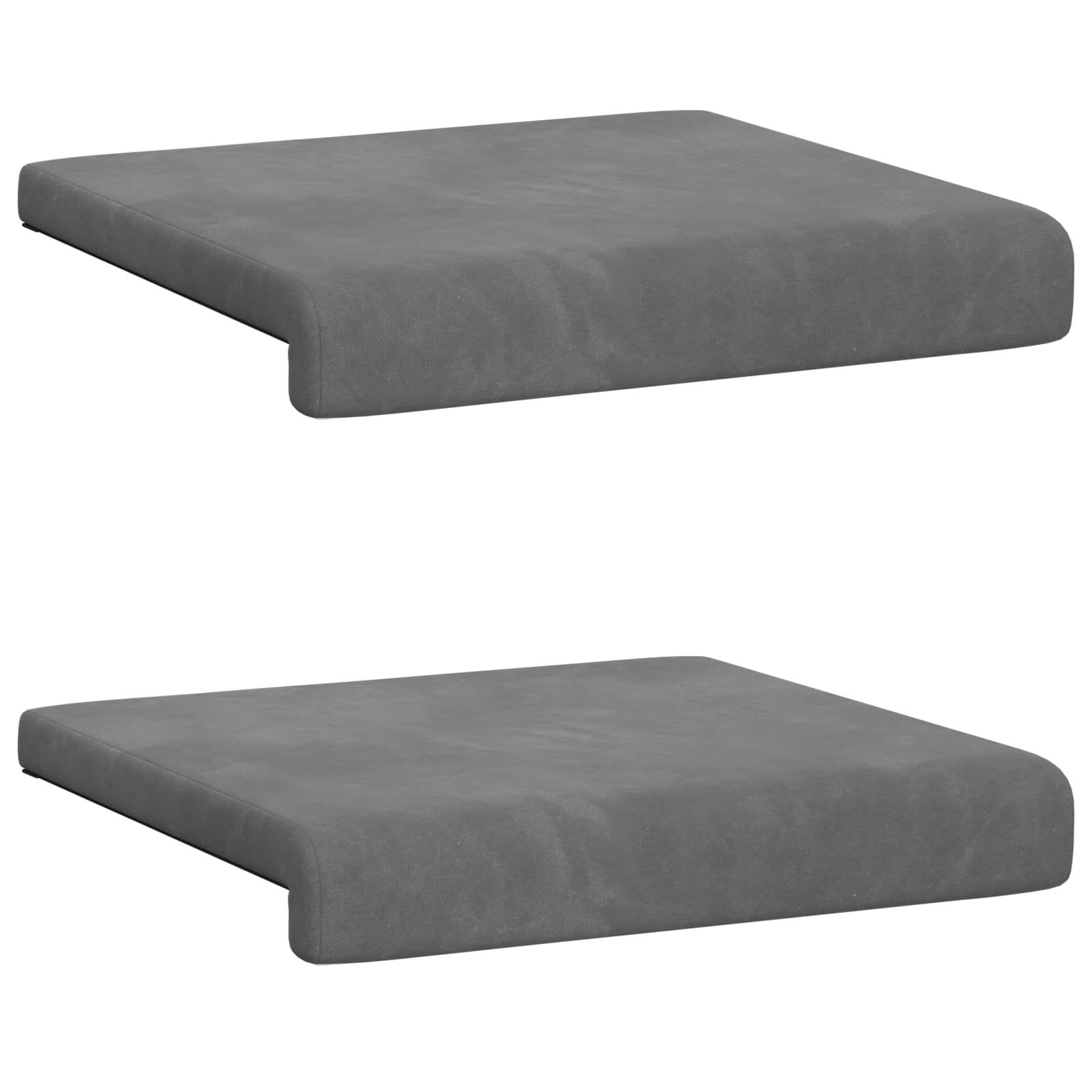 Bankkussen 2 st fluweel Donkergrijs Diepte 35 cm