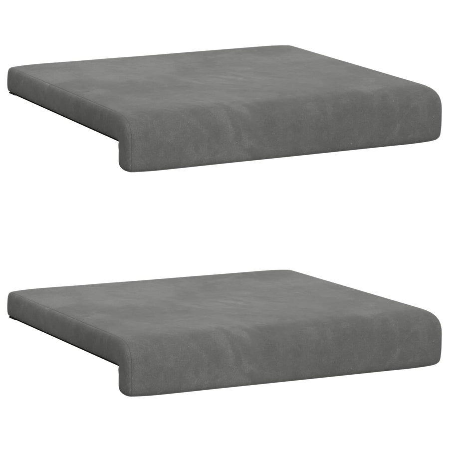 Bankkussen 2 st fluweel Donkergrijs Diepte 35 cm