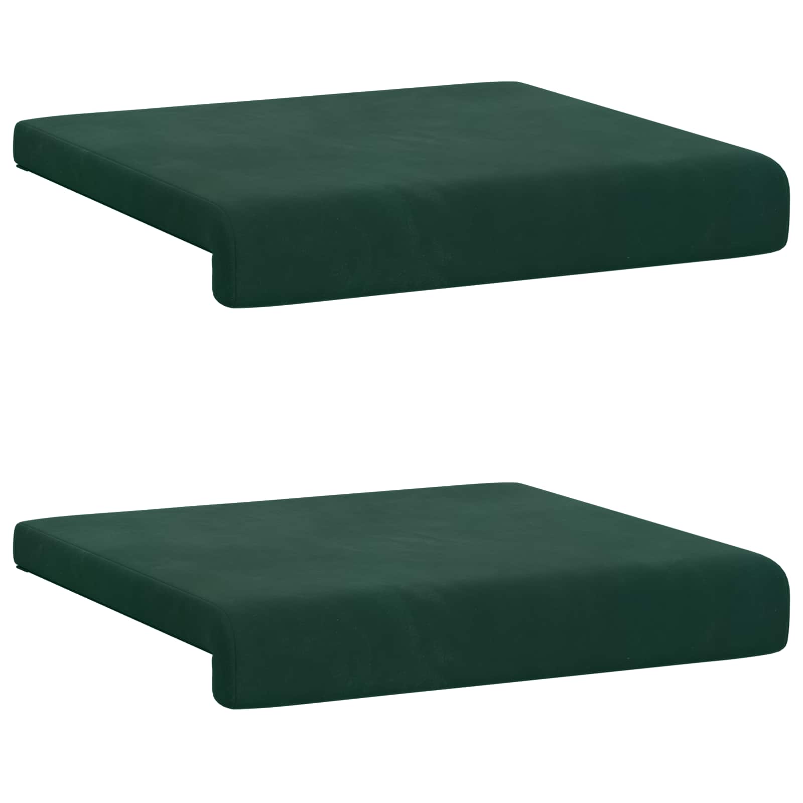 Bankkussen 2 st fluweel Donkergroen Diepte 35 cm