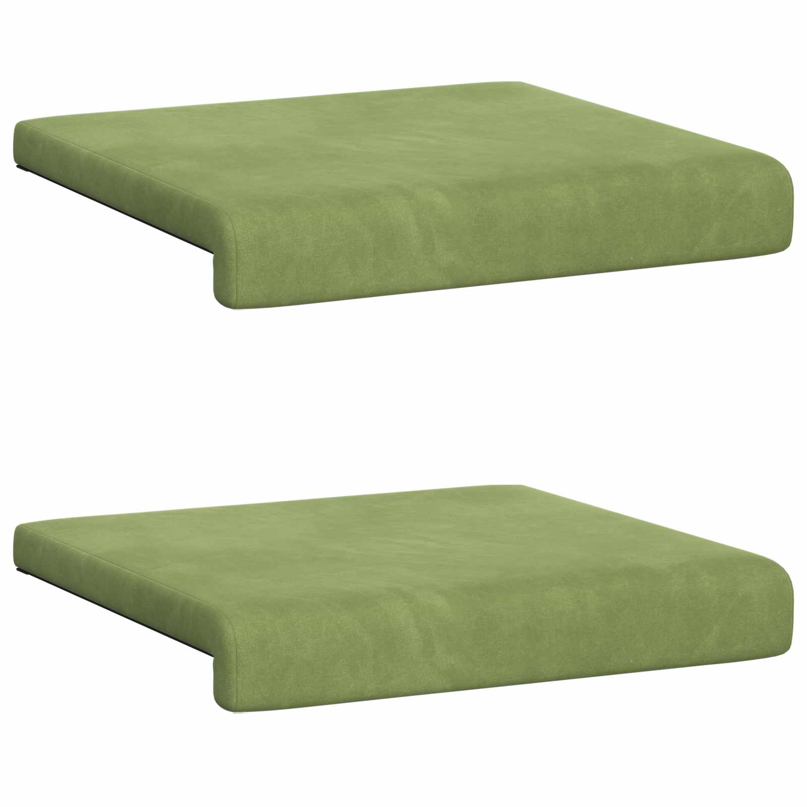 Bankkussen 2 st fluweel Lichtgroen Diepte 35 cm