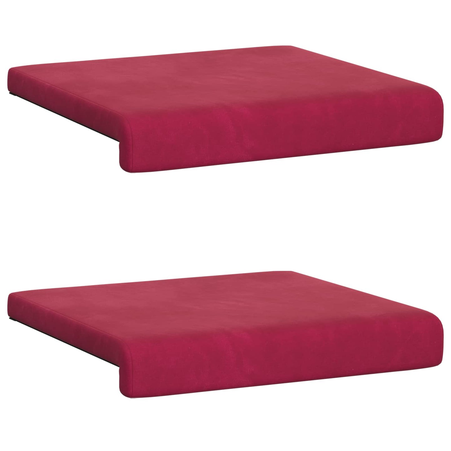 Bankkussen 2 st fluweel Wijnrood Diepte 35 cm