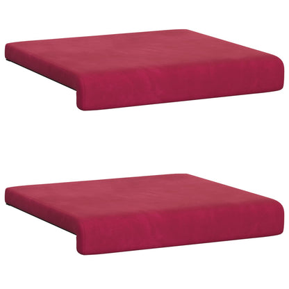 Bankkussen 2 st fluweel Wijnrood Diepte 35 cm