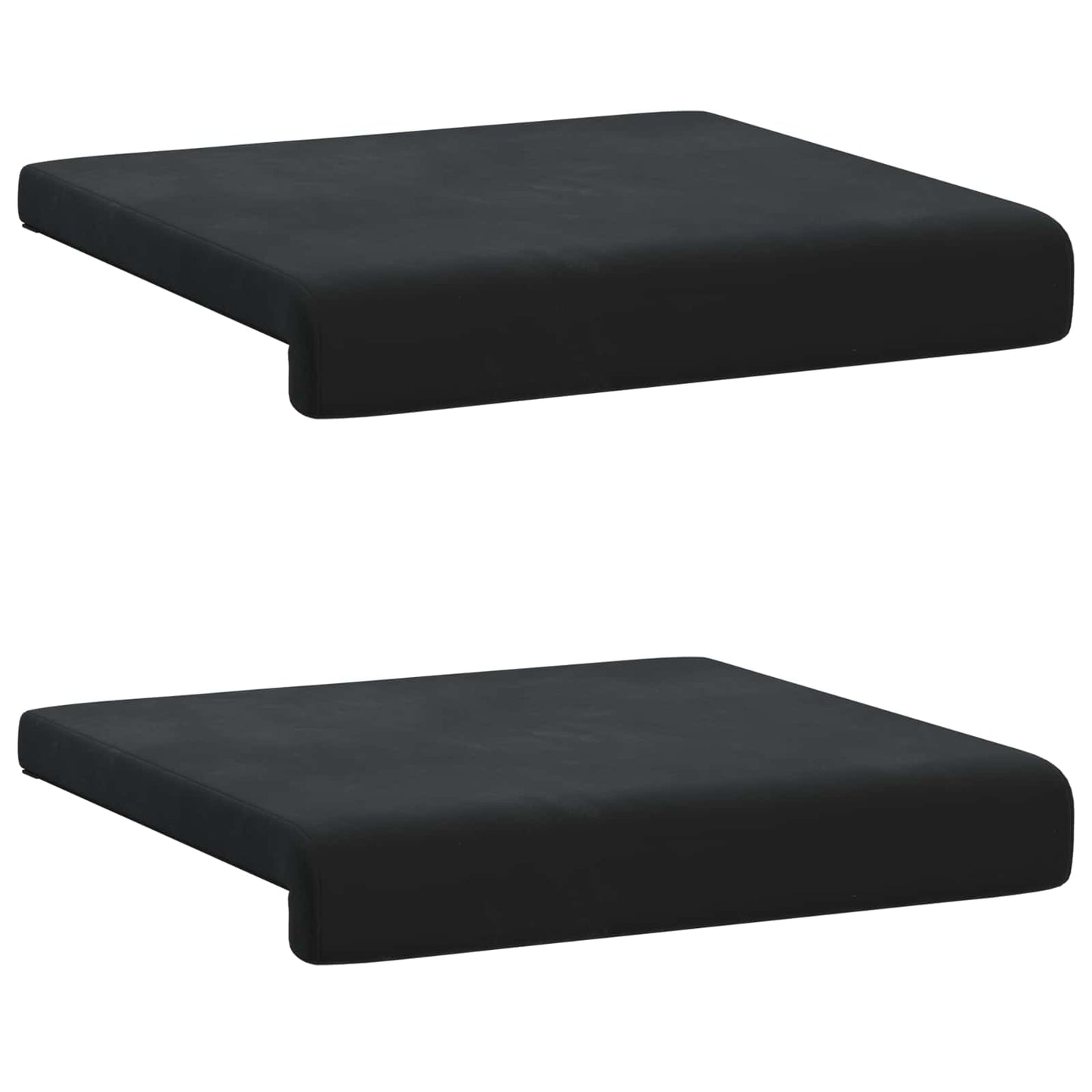 Bankkussen 2 st fluweel Zwart Diepte 35 cm