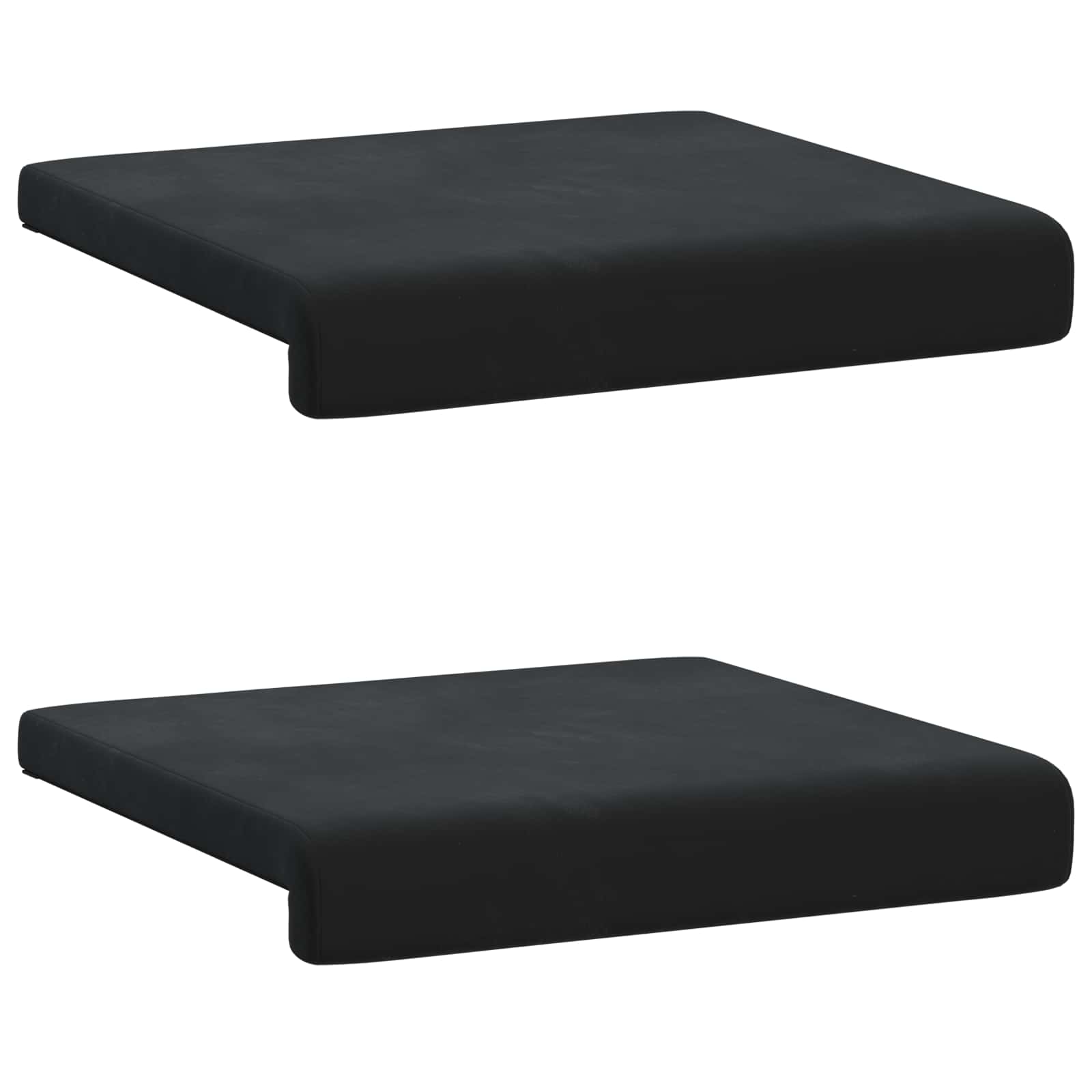 Bankkussen 2 st fluweel Zwart Diepte 35 cm
