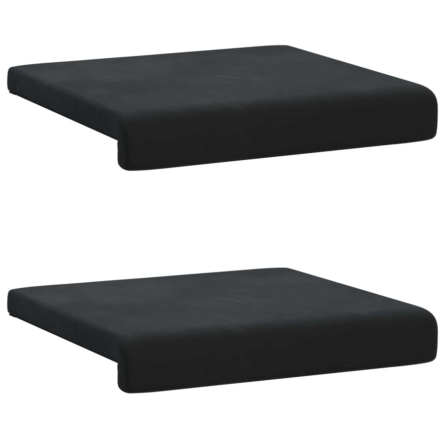 Bankkussen 2 st fluweel Zwart Diepte 35 cm