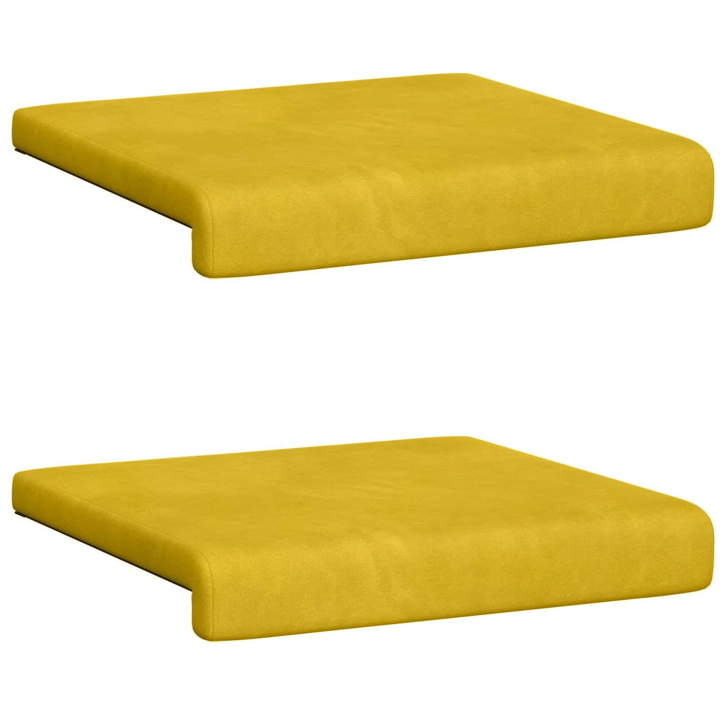Bankkussen 2 st fluweel Geel Diepte 35 cm