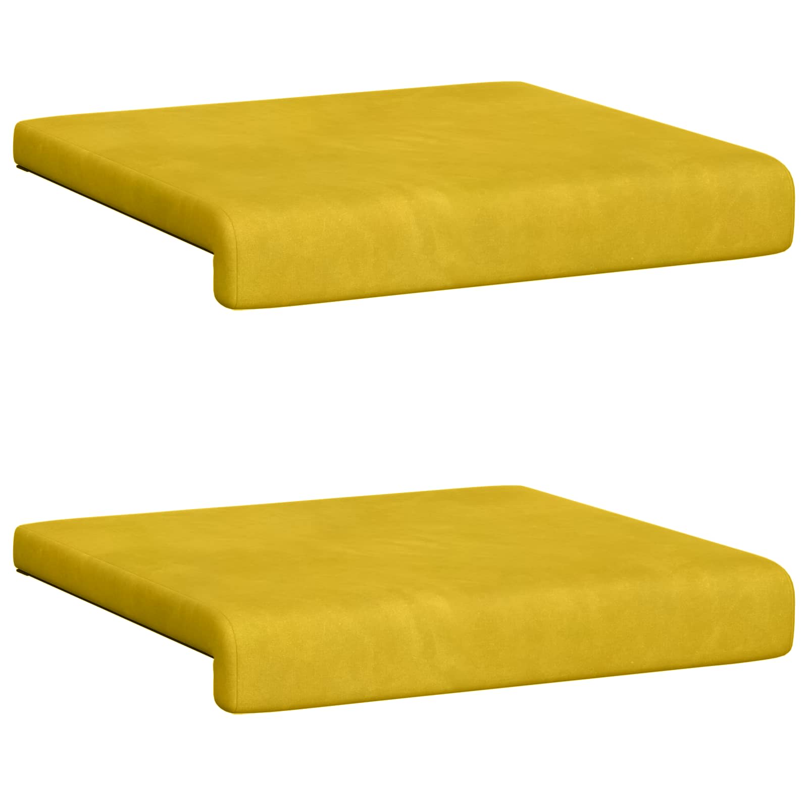 Bankkussen 2 st fluweel Geel Diepte 35 cm