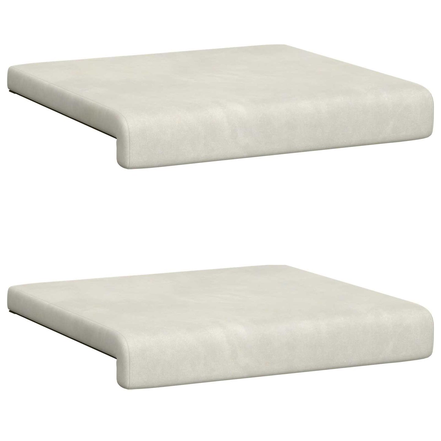 Bankkussen 2 st fluweel Crèmekleurig Diepte 35 cm