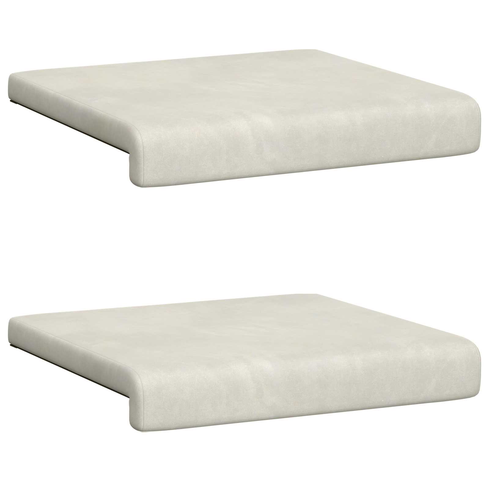 Bankkussen 2 st fluweel Crèmekleurig Diepte 35 cm
