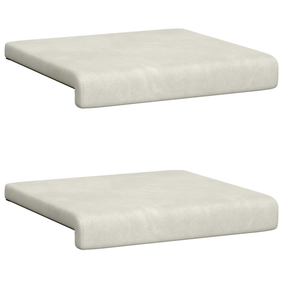 Bankkussen 2 st fluweel Crèmekleurig Diepte 35 cm