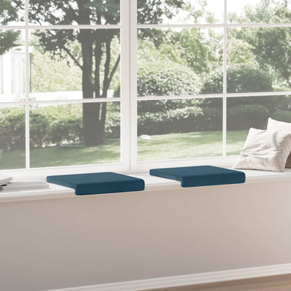 Bankkussen 2 st fluweel Blauw Diepte 35 cm
