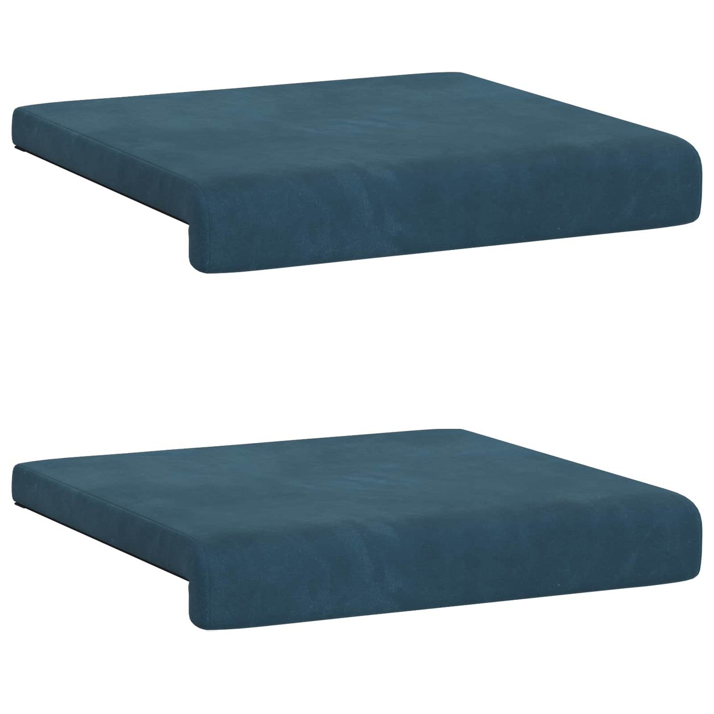 Bankkussen 2 st fluweel Blauw Diepte 35 cm