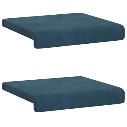 Bankkussen 2 st fluweel Blauw Diepte 35 cm